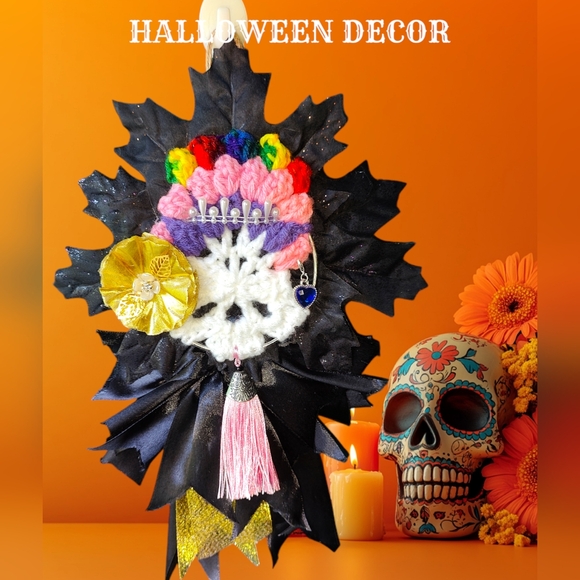 Hand Crafted Dia de los Muertos Door / Wall Decor - Picture 1 of 5